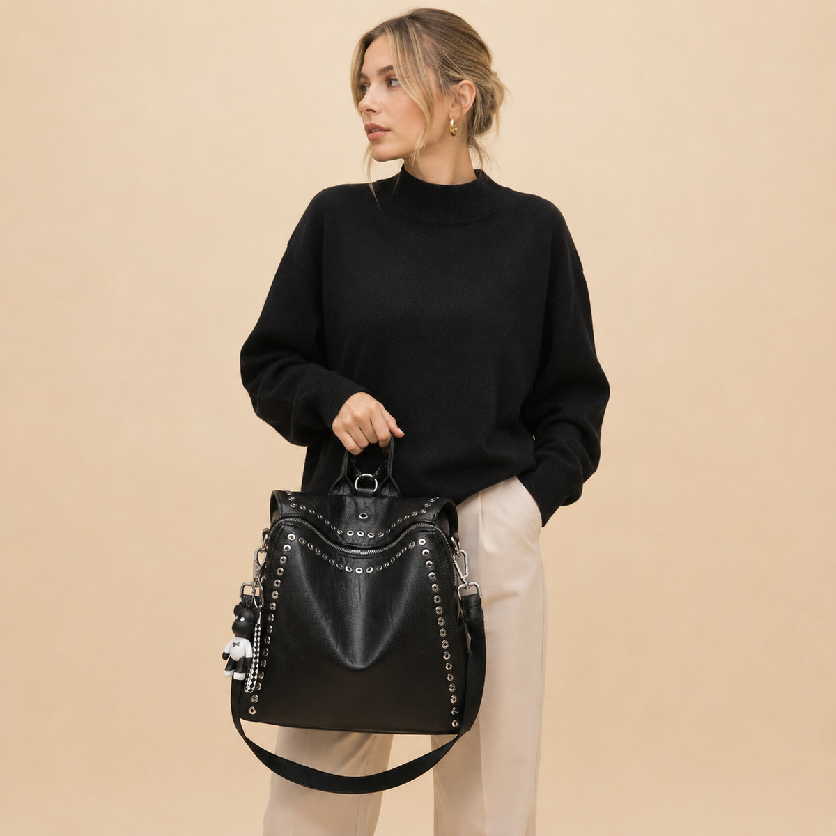 Sac à Dos Luxe Cuir Véritable Multifonction Femme