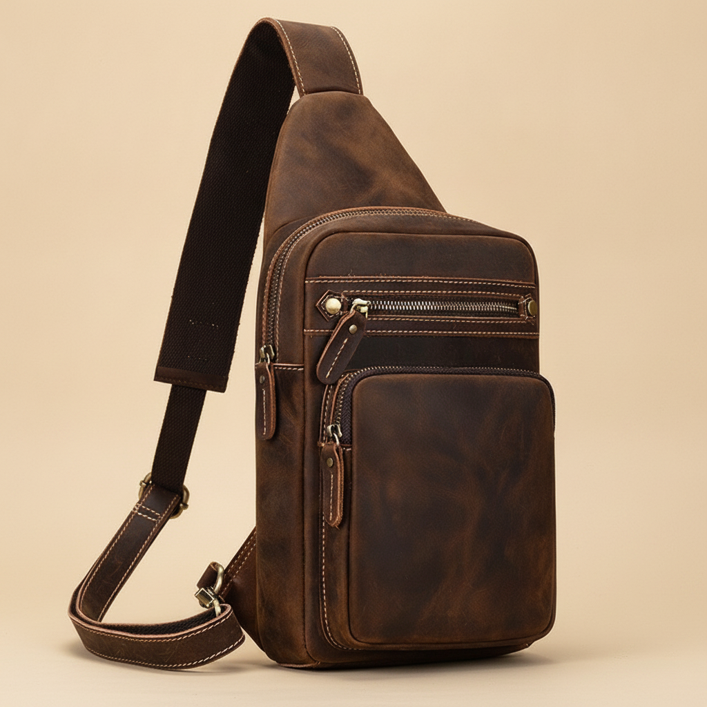 Sac Bandoulière Homme Cuir Véritable Luxe