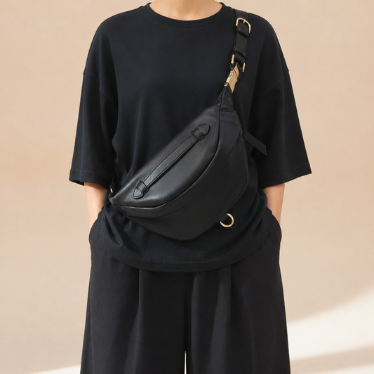 Sac Poitrine Cuir Vachette Unisexe