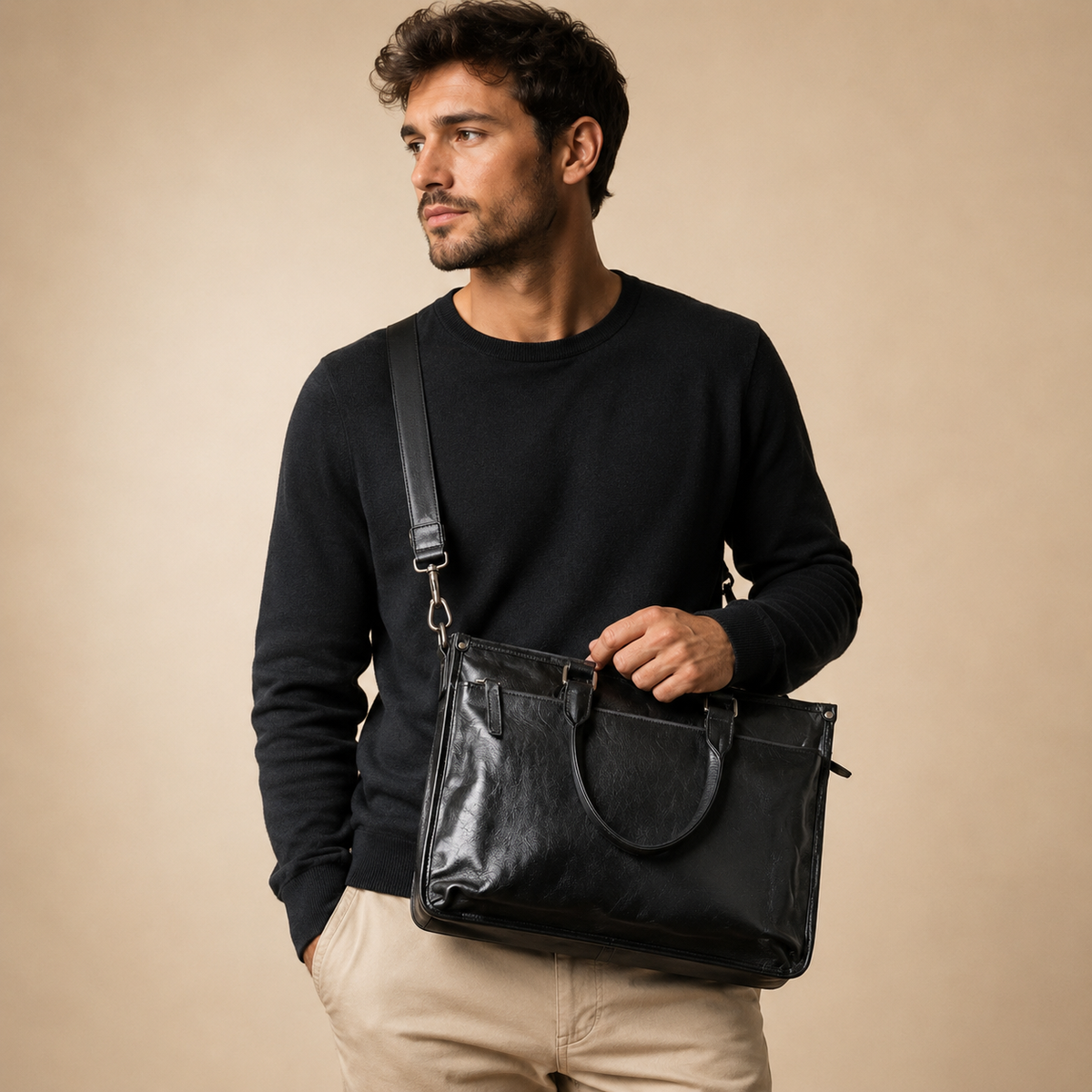 Sacoche Porte-Documents Cuir Homme S.WORKER