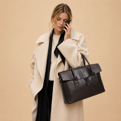 Sac Bandoulière Cuir Véritable Femme 14"