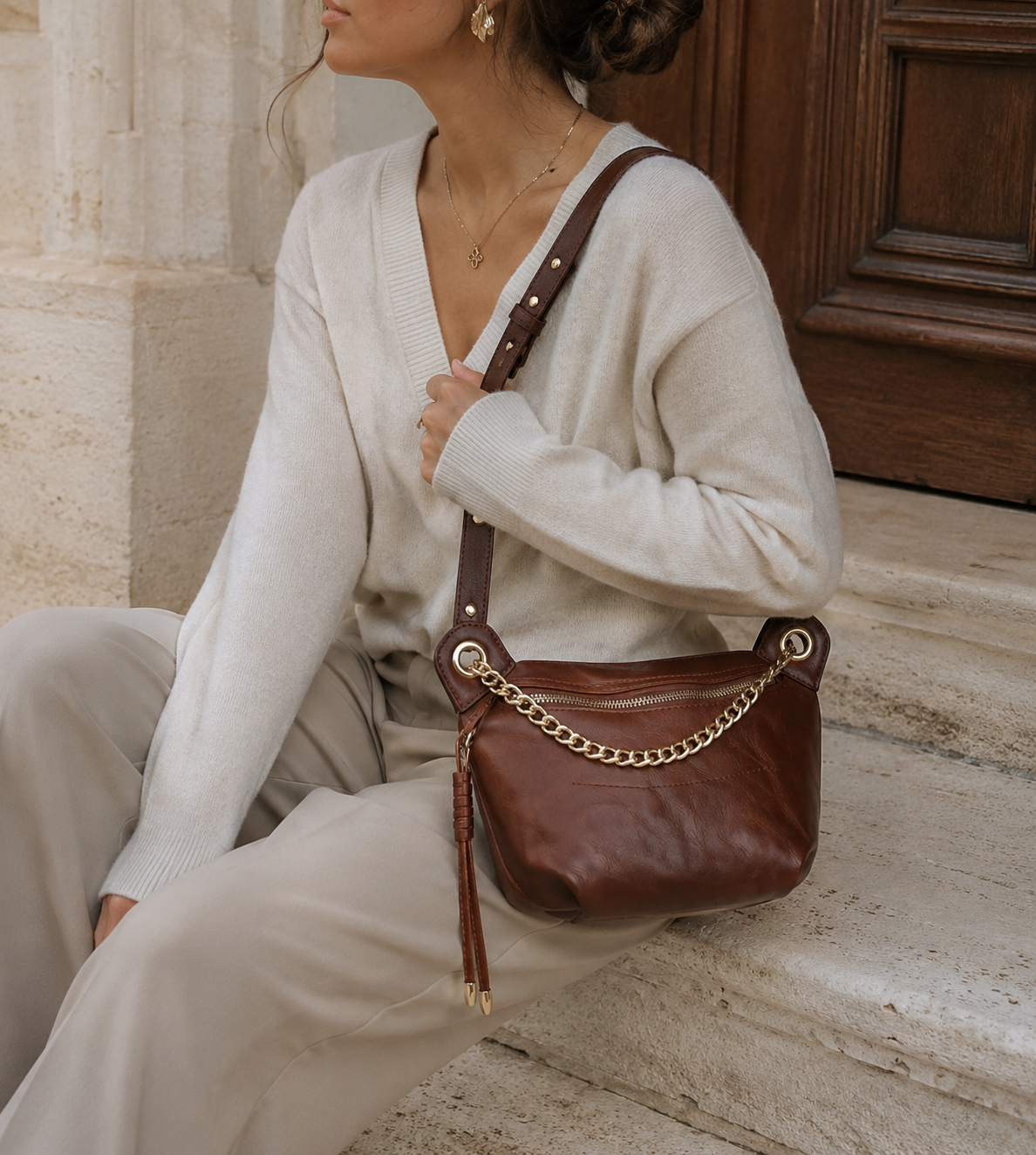 Sac Banane Luxe Cuir Véritable ITAMOOD