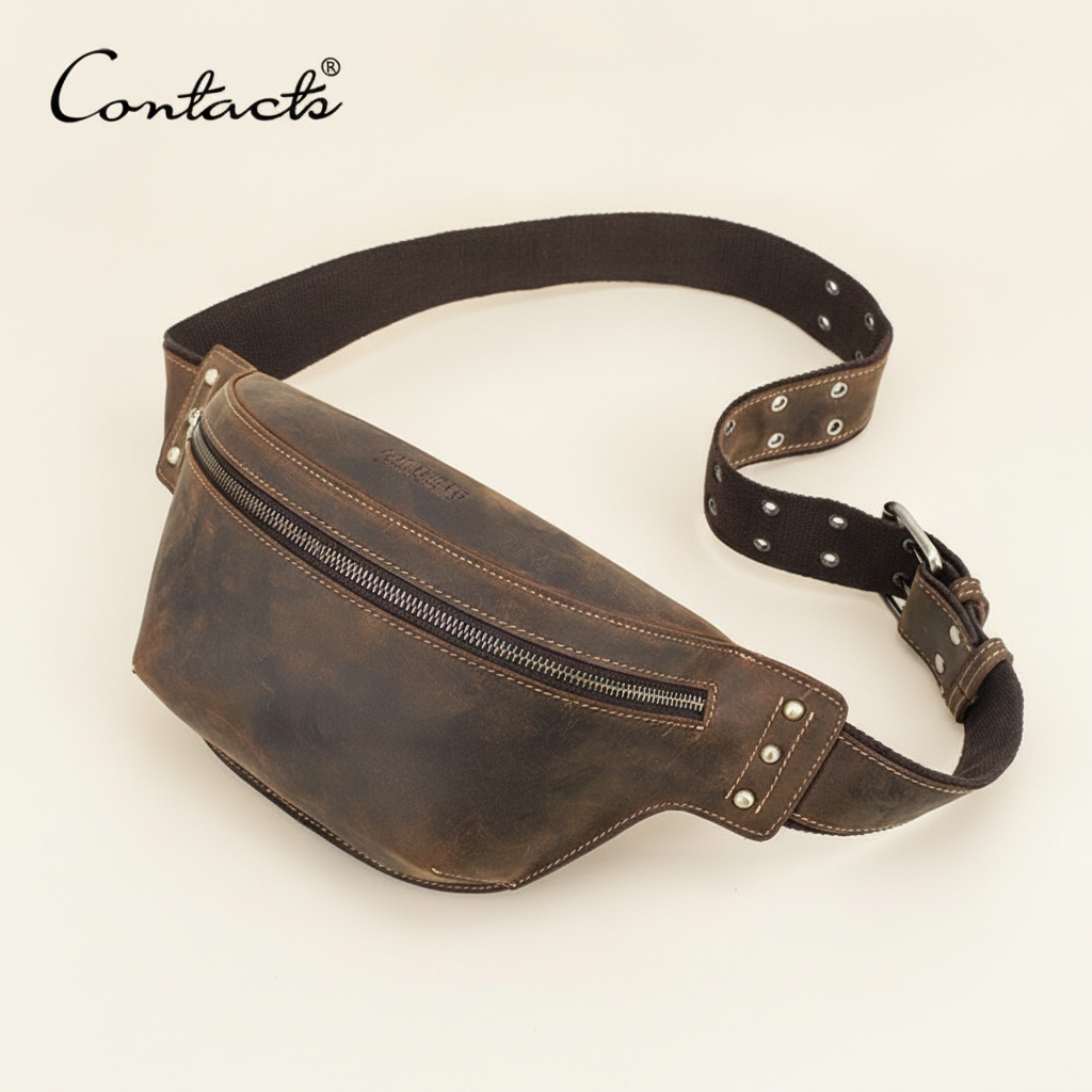 Sacoche Taille Cuir Crazy Horse Vintage Homme CONTACT'S