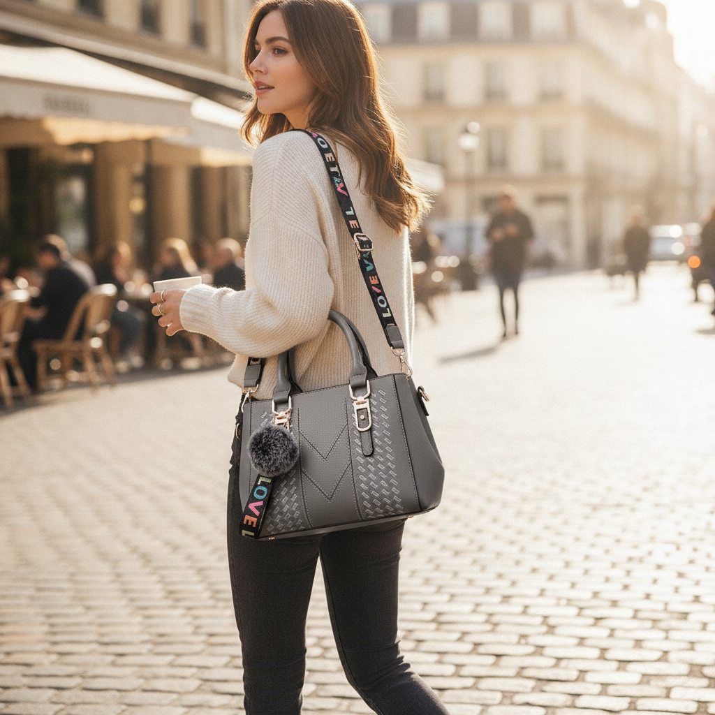 Sac cuir brodé bandoulière