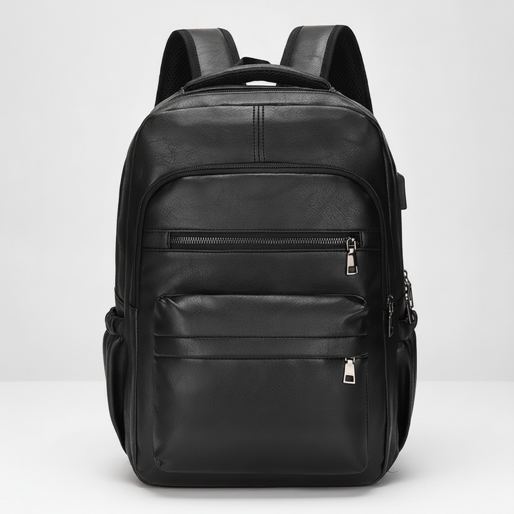 Sac à Dos Homme Cuir PU avec Port USB