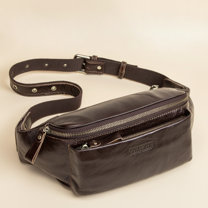 Sac Banane Cuir Vachette Rétro Homme