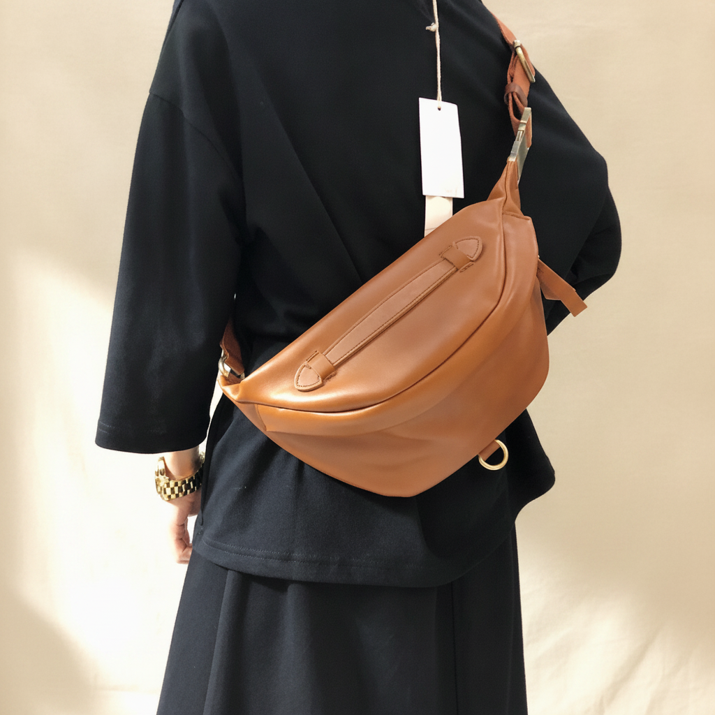 Sac Poitrine Cuir Vachette Unisexe