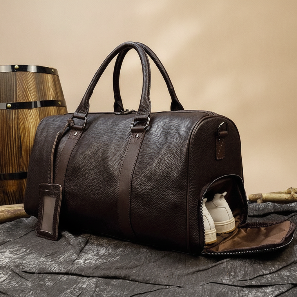 Sac de Voyage Luxe Cuir Véritable Unisexe