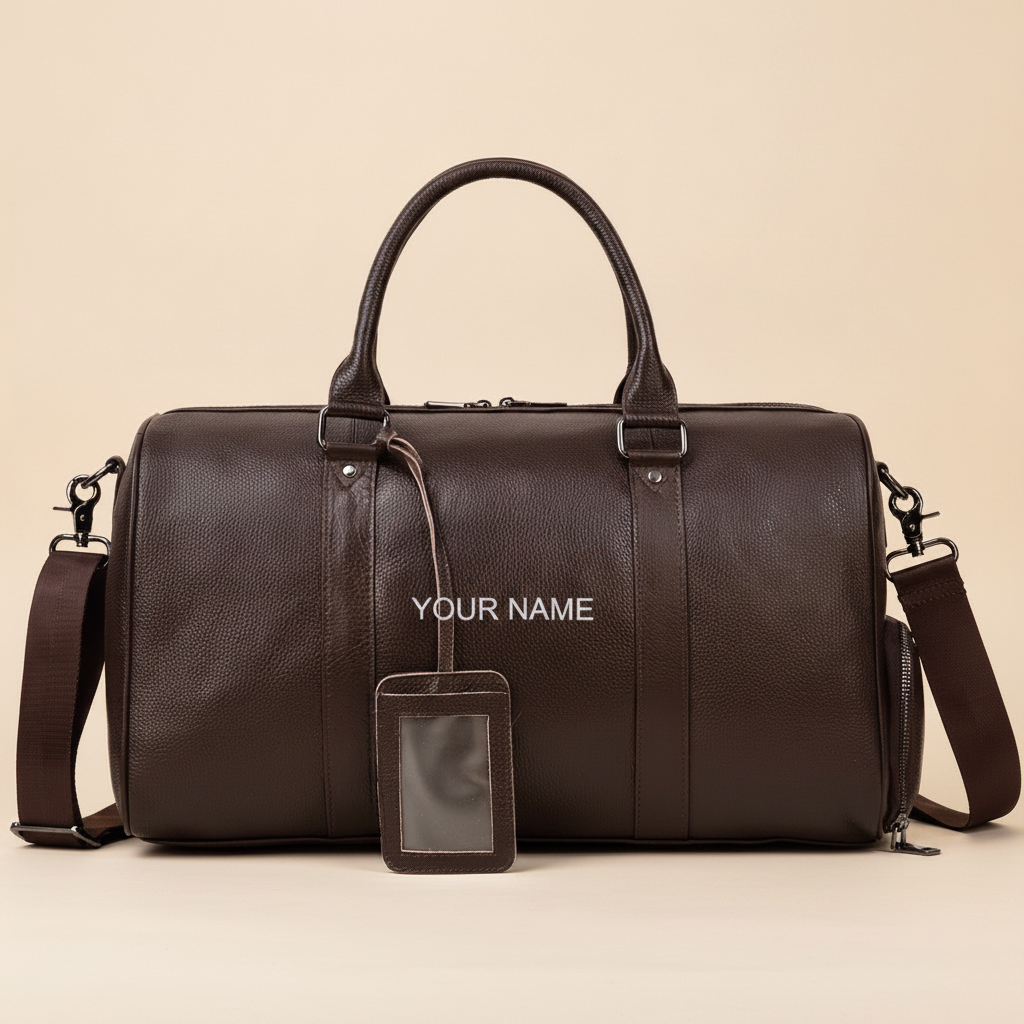 Sac de Voyage Luxe Cuir Véritable Unisexe