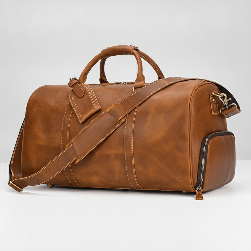 Sac de Voyage Luxe Cuir Véritable Unisexe