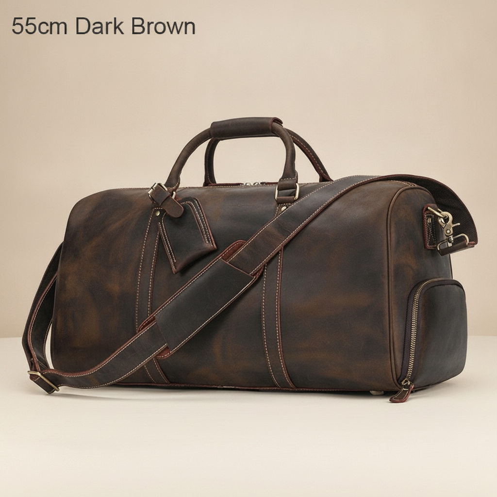 Sac de Voyage Luxe Cuir Véritable Unisexe