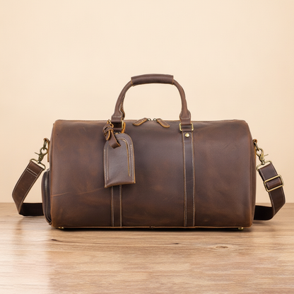 Sac de Voyage Rétro Cuir Véritable Homme