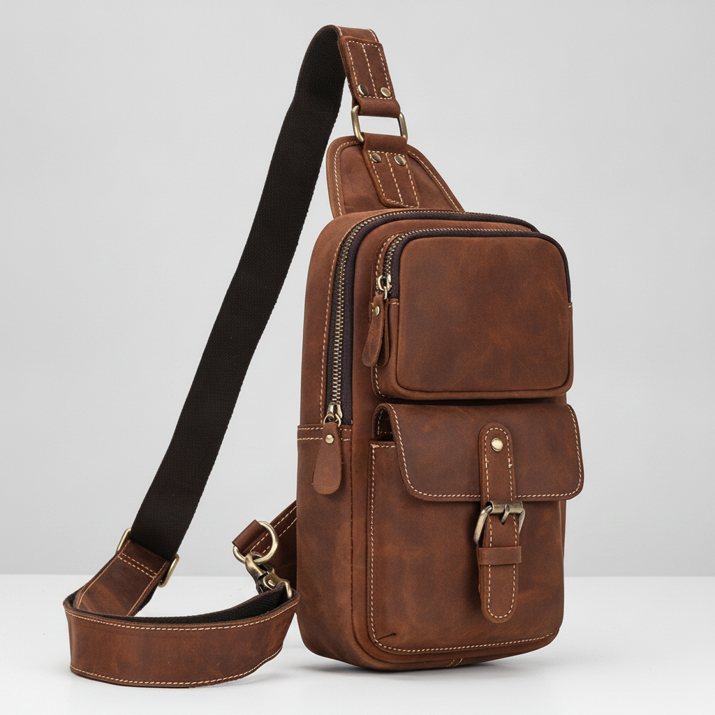 Sac Bandoulière Homme Cuir Véritable Luxe