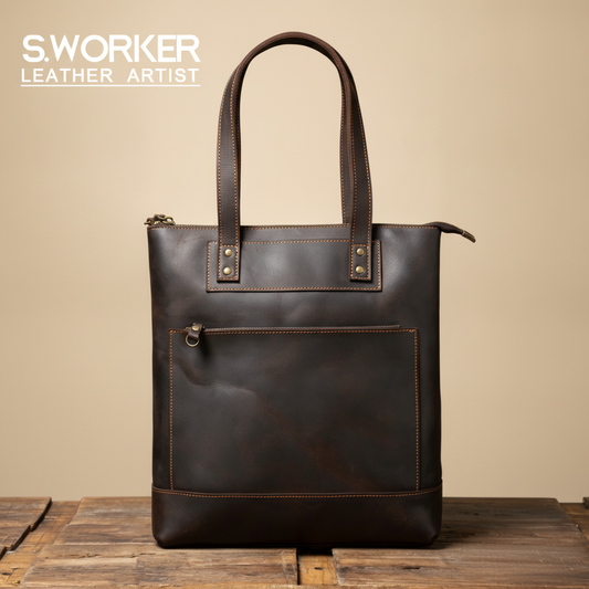 Sacoche Vintage S.WORKER en Cuir Crazy Horse