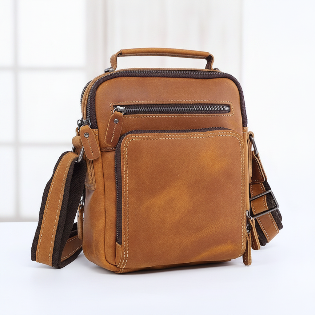 Sac Bandoulière Homme Cuir Crazy Horse Vintage