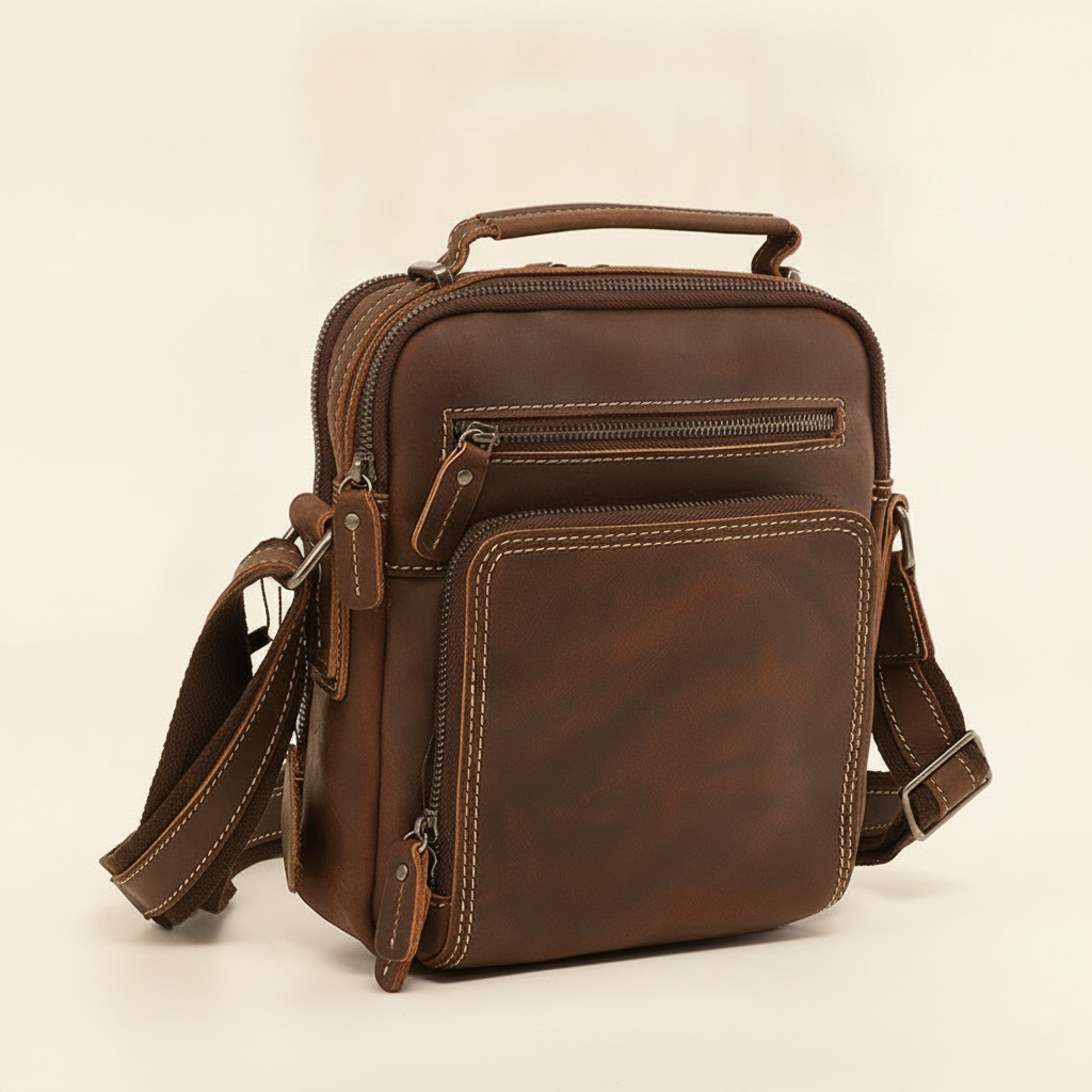 Sac Bandoulière Homme Cuir Crazy Horse Vintage